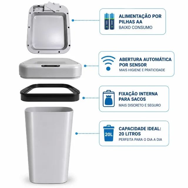 Lixeira automatica com sensor de movimento  - Foto 3