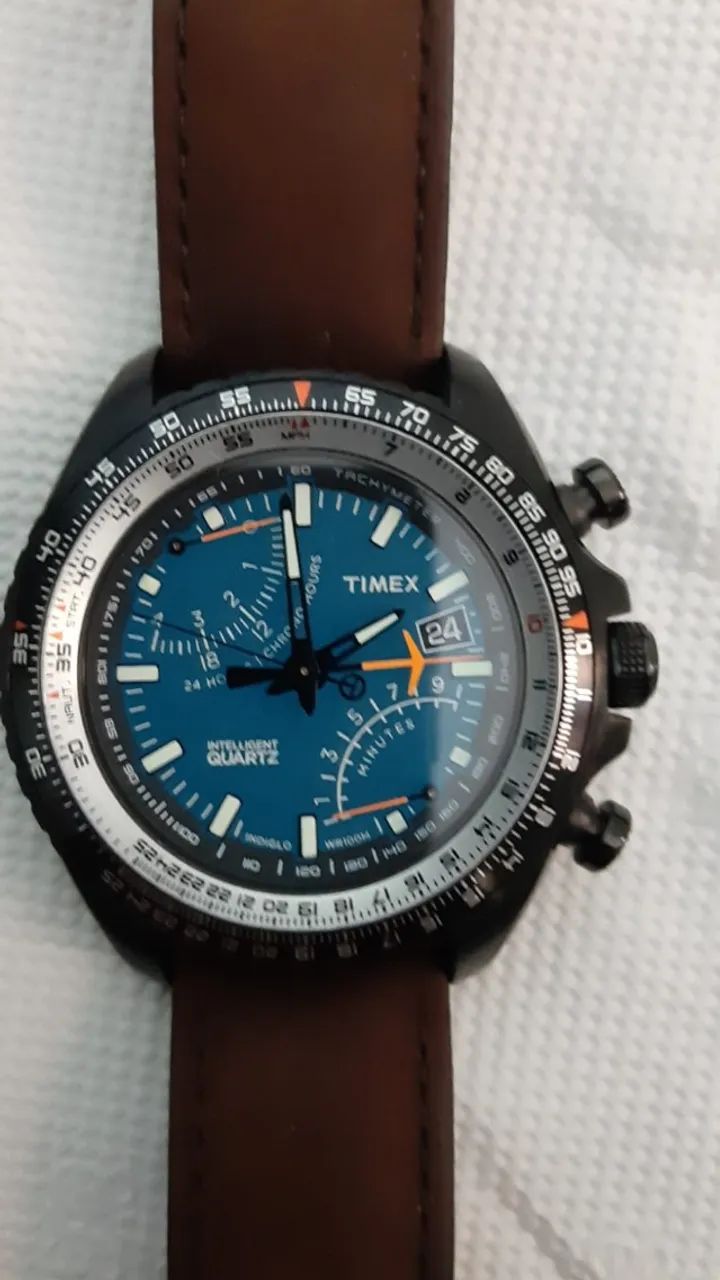 Timex Intelligent Quartz Aviator Fly-Back (modelo T2P102) - MUITO RARO. ESTADO DE ZERO. - Foto 3