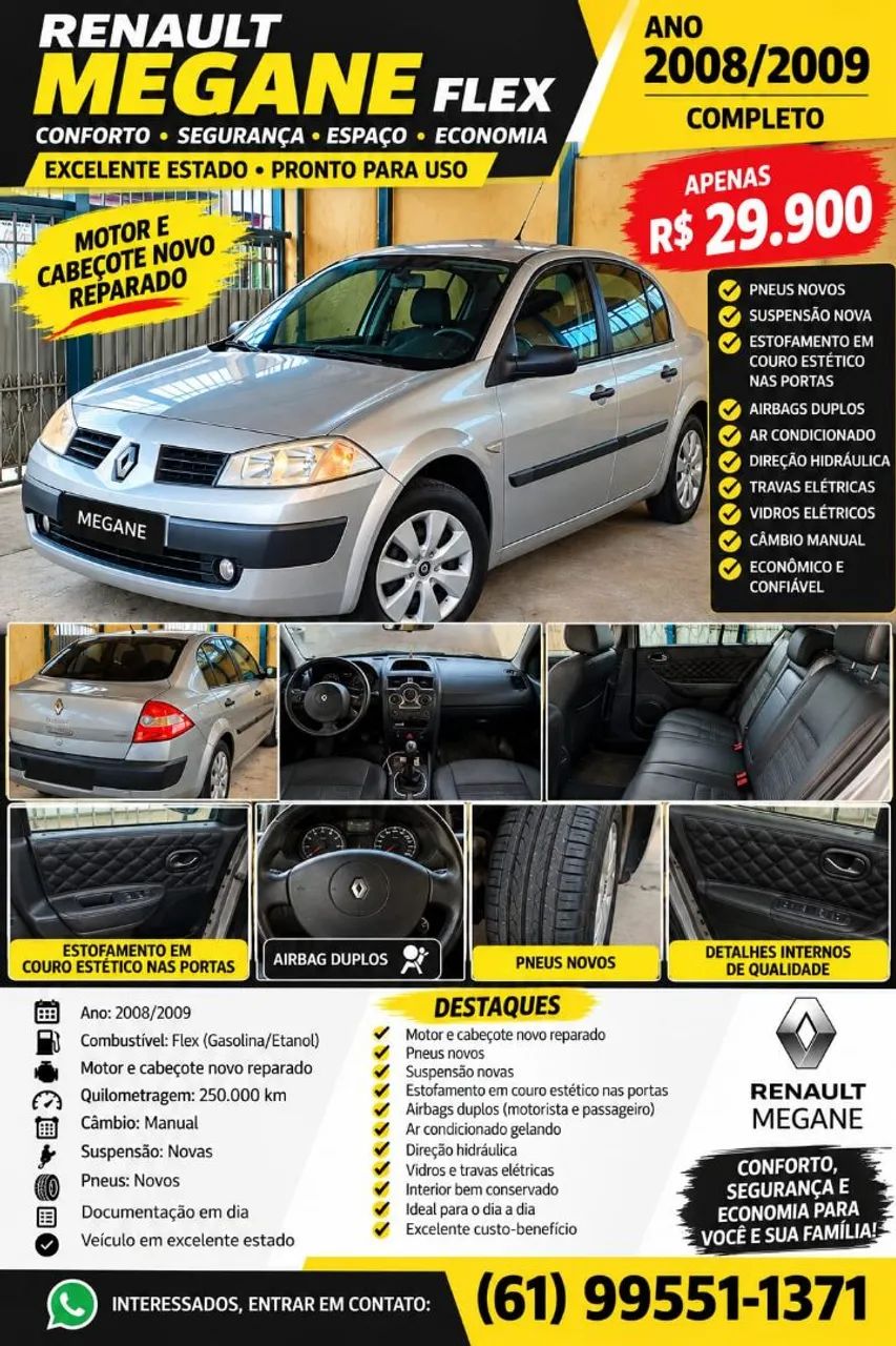 Renault Megane SEDAN EXPRESSION HI-FLEX 1.6 16V 2008