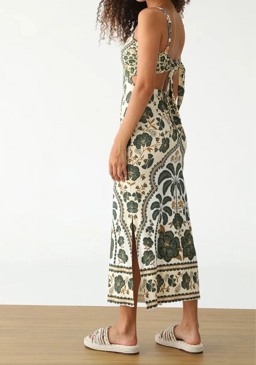 Vestido Midi Riad Verde Farm - Foto 2