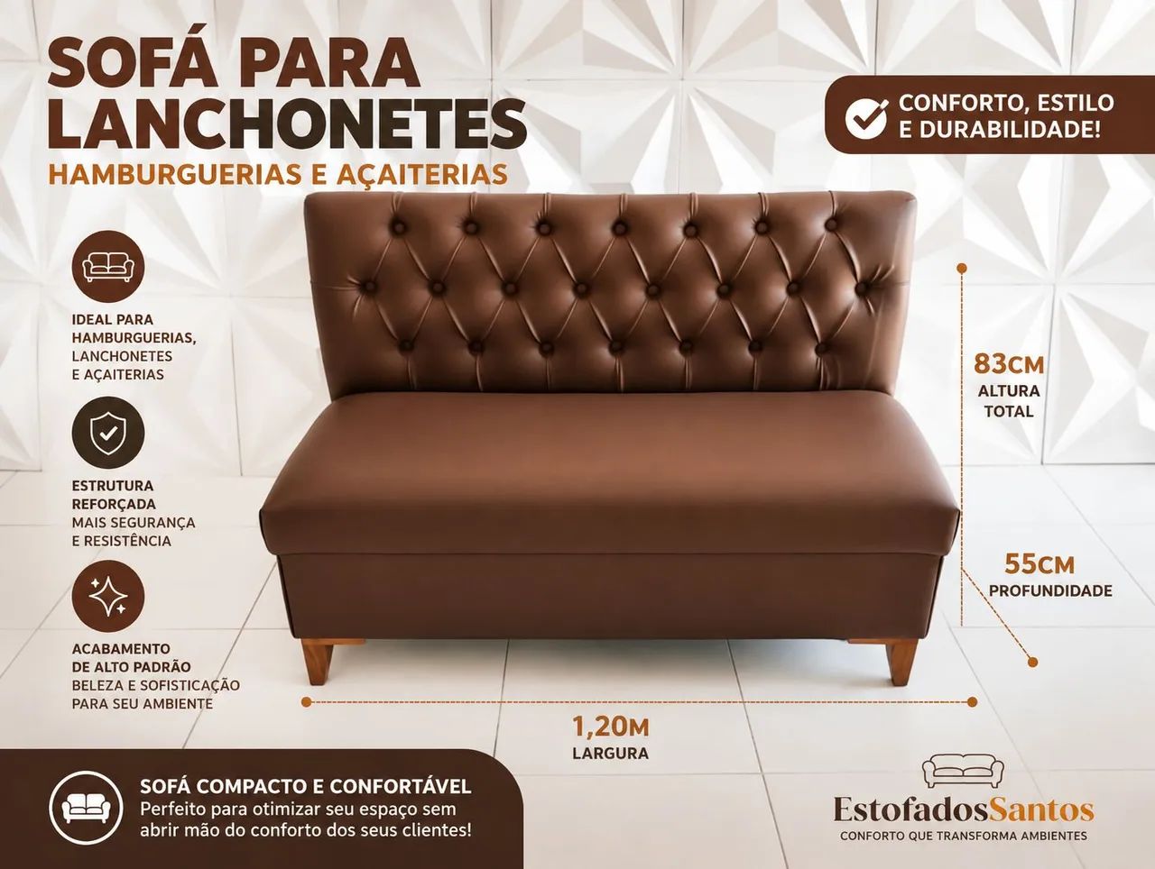 SOFÁ PARA LANCHONETE/HAMBÚRGUERIA, AÇAITERIA  - Foto 3