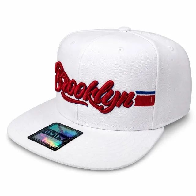 Boné E-STARS Brooklyn White Aba Reta Branco - Foto 2