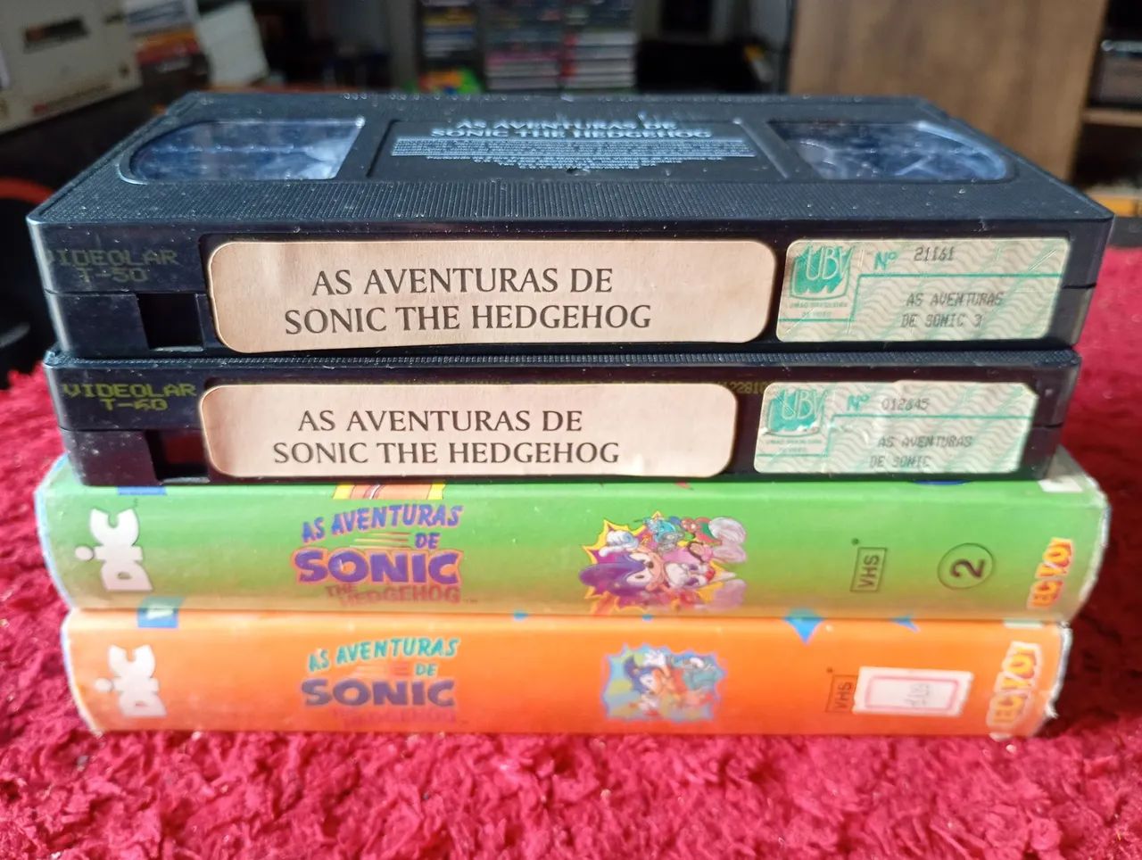2 Fitas VHS As Aventuras De Sonic The Hedgehog Originais - Jogos