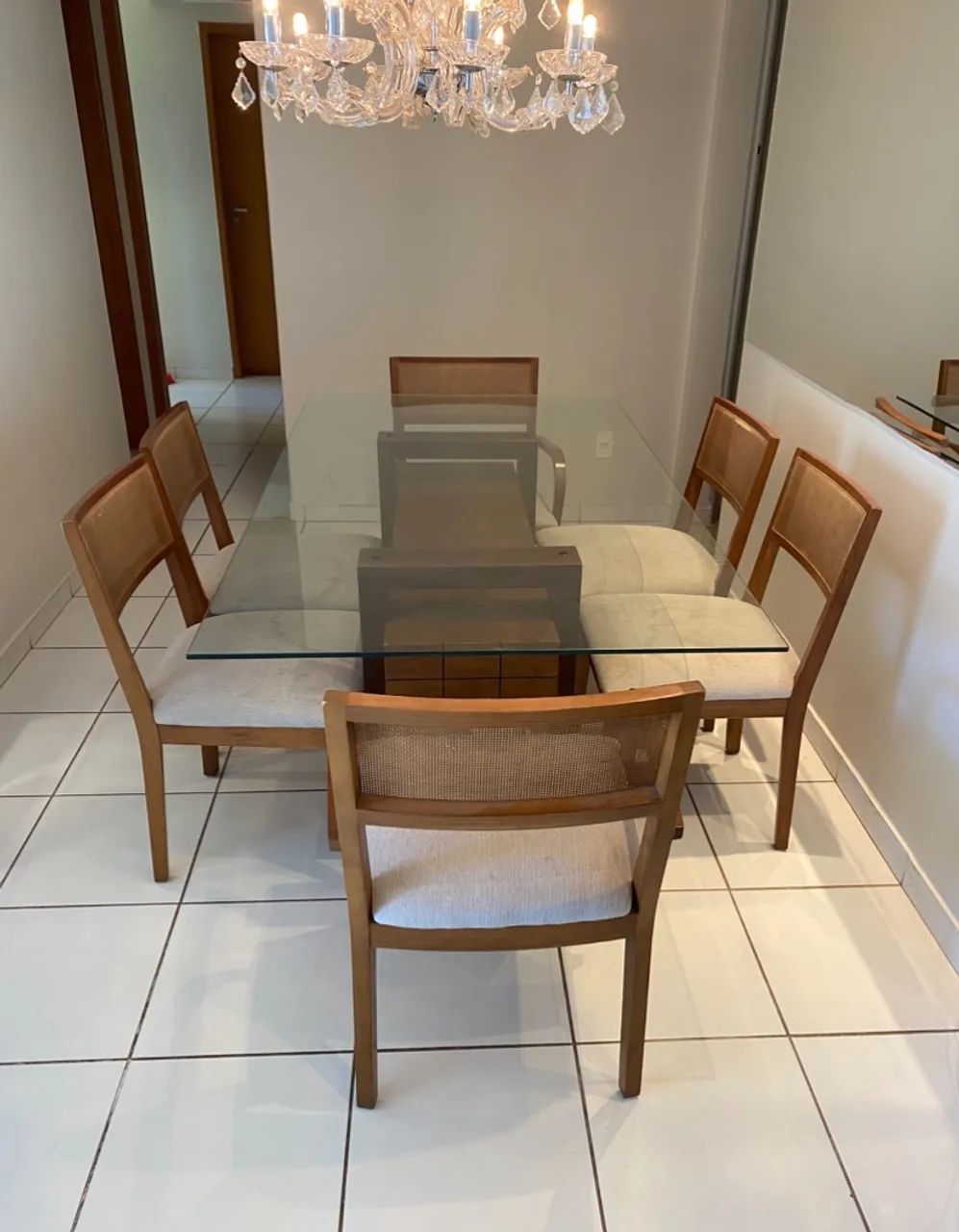 Mesa Vidro Seis Assentos