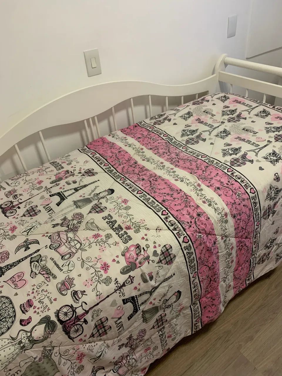 Edredom mmartan, solteiro dupla face, estampa Paris