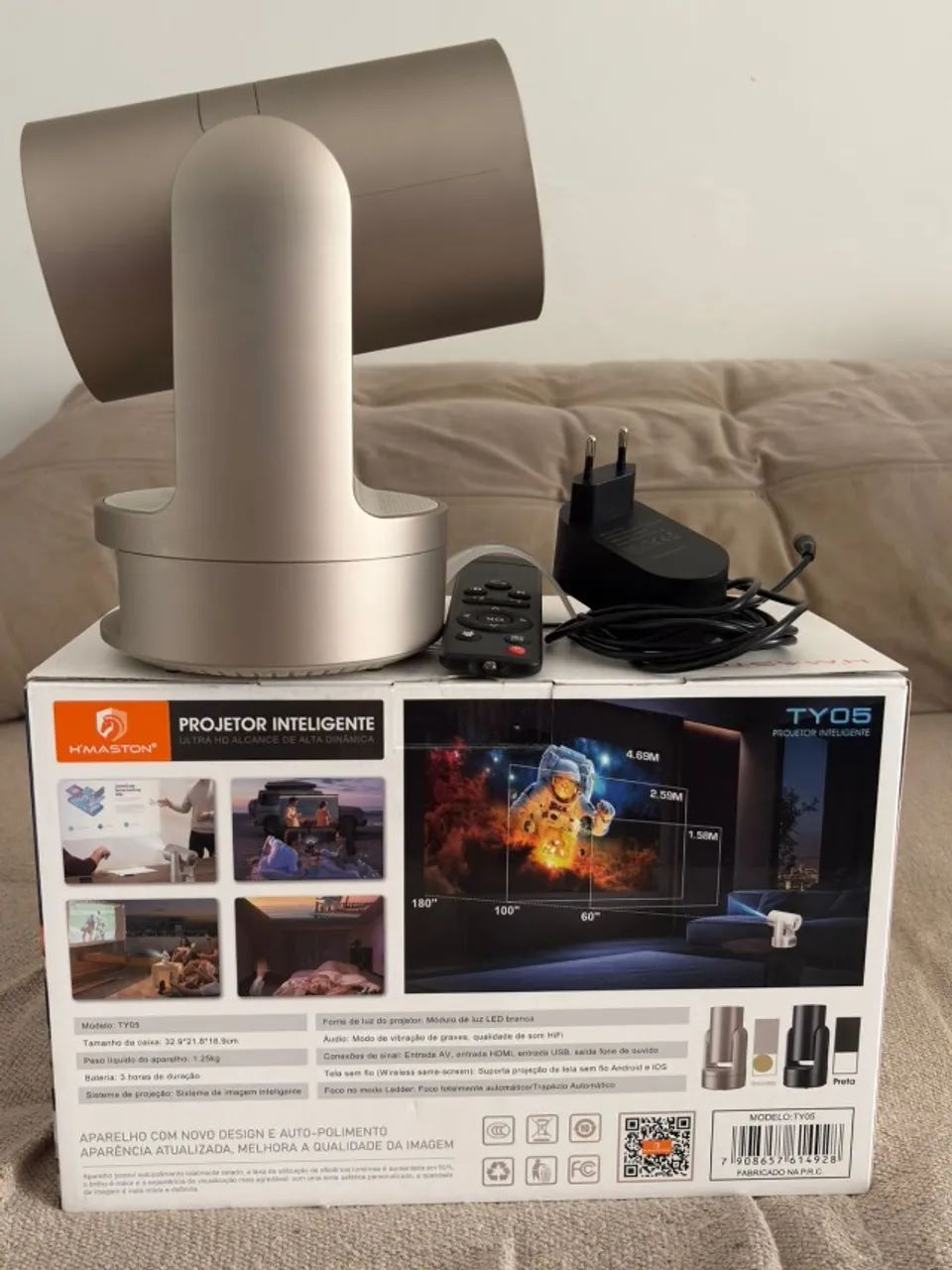Projetor Portátil H'maston TY05-Foco Automático/Bateria Interna semi novo Menos de 3 meses - Foto 2