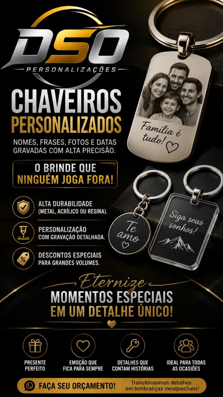 Chaveiros personalizados 