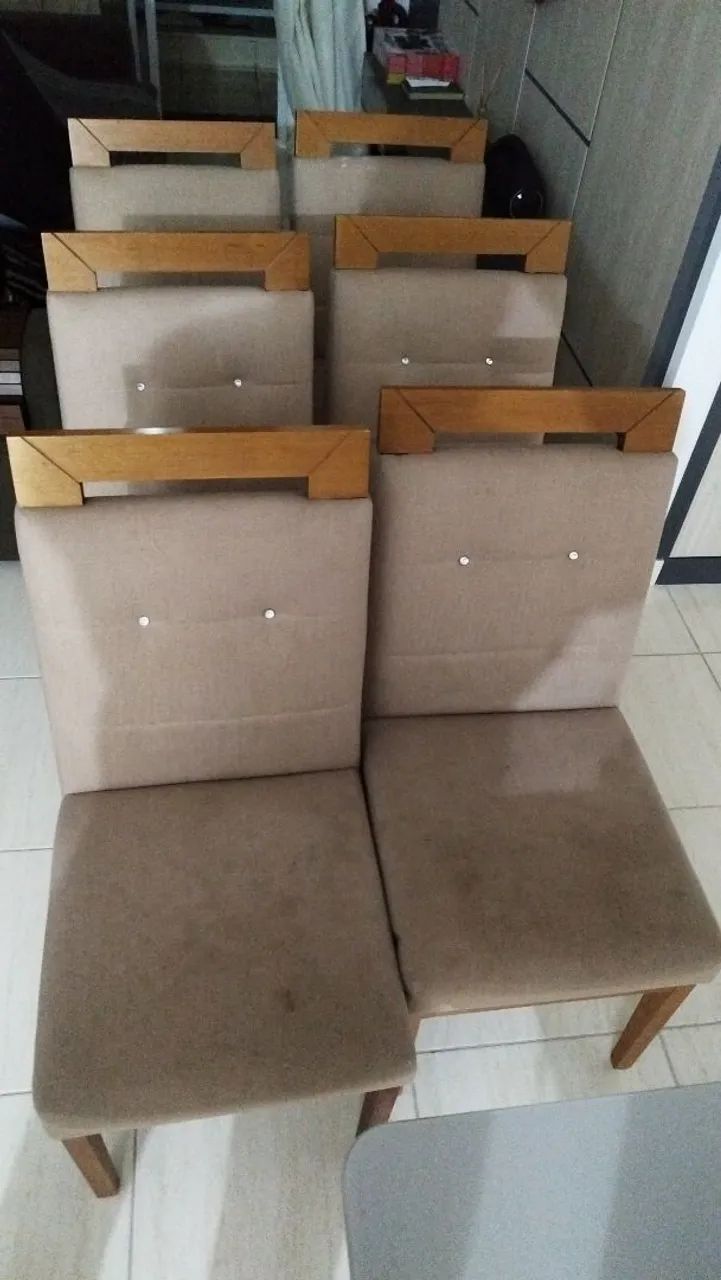 Conjunto 06 Cadeiras Suede 