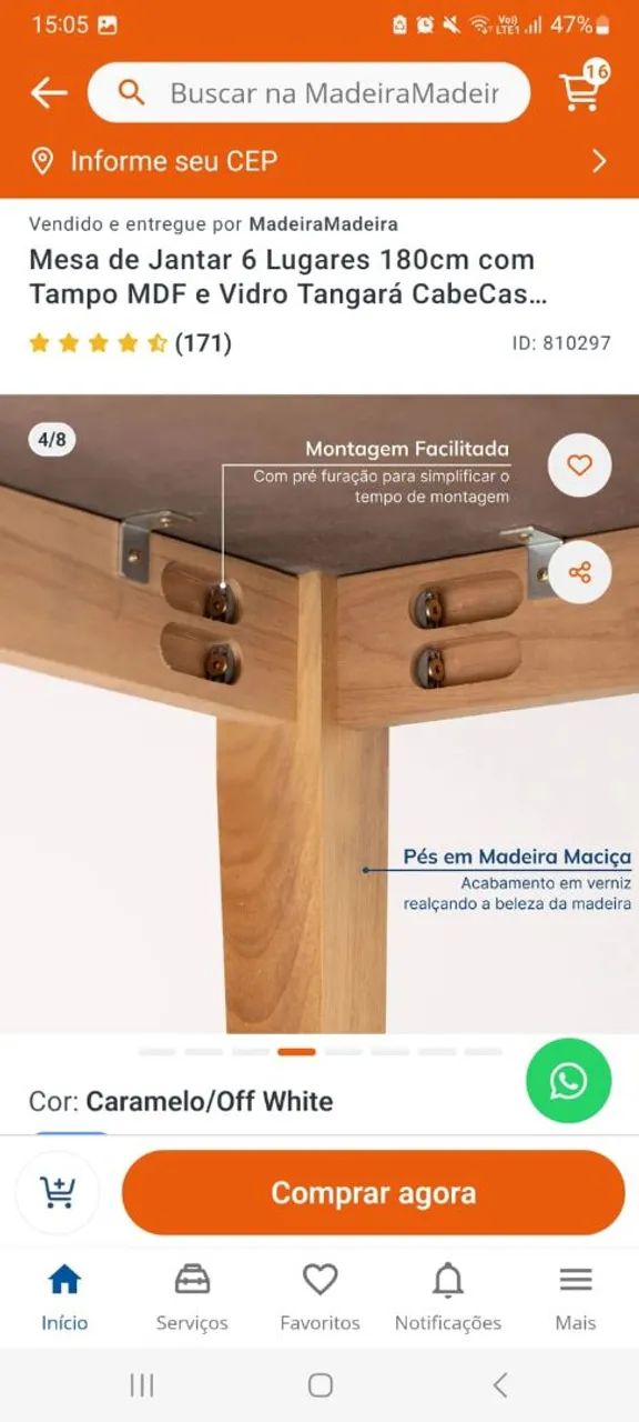 Mesa retangular Nova - Foto 5