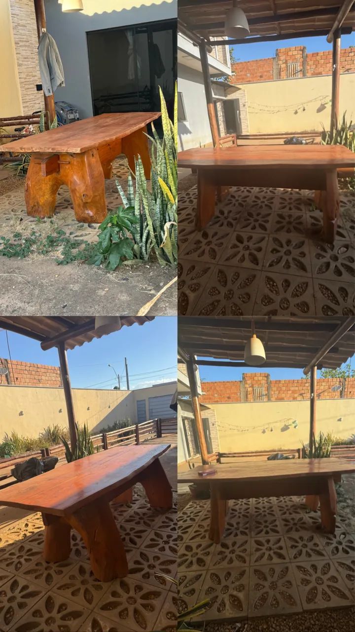 Mesa de madeira rústica