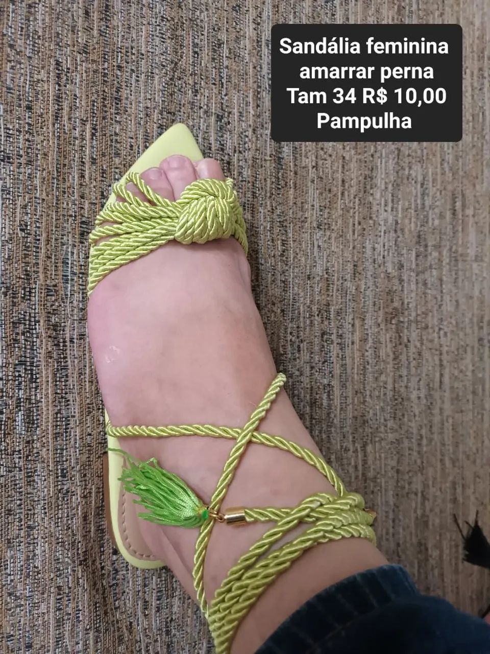 Sandália feminina amarrar perna 34