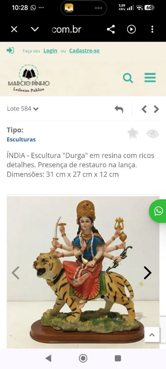 Índia Escultura Durga 