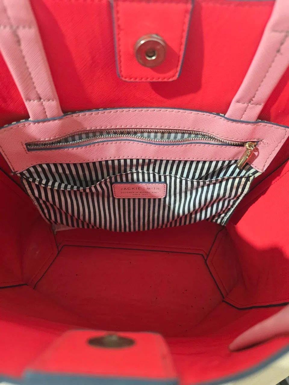 ?Bolsa Jackie Smith Tote em Couro Saffiano Rosa - Original - Ótimo Estado - Foto 3