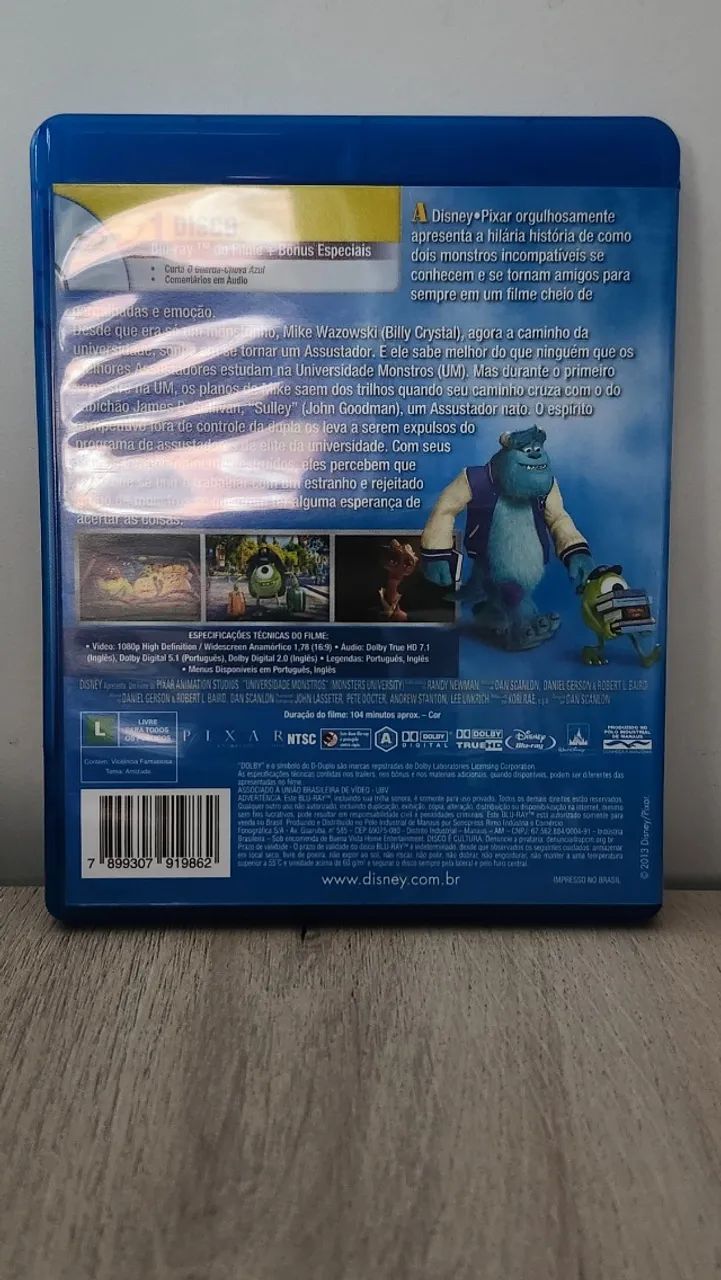Universidade Monstros Bd Simples Blu ray Disney - Foto 3