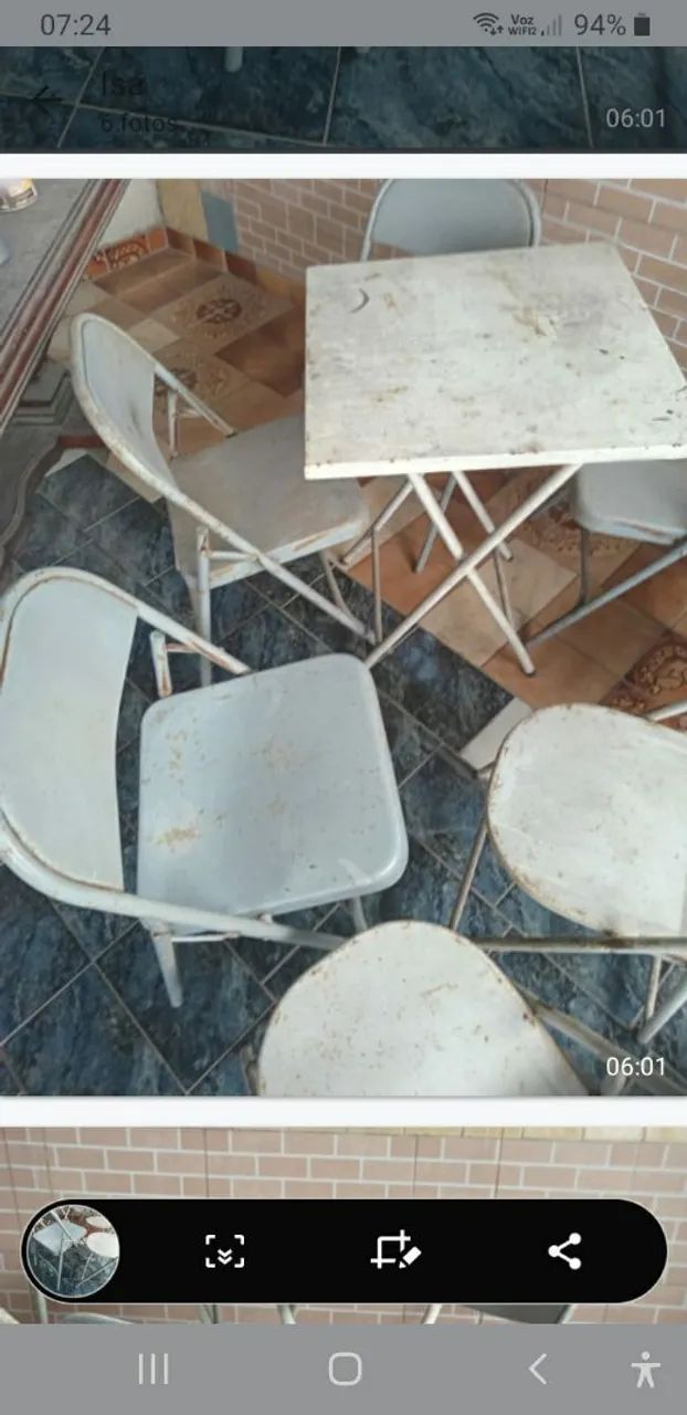 Mesa e 07 cadeiras em aço  - Foto 4