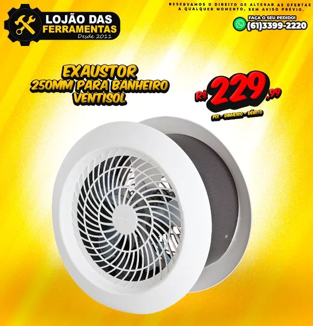 Exaustor Para Banheiro de 25cm Ventisol