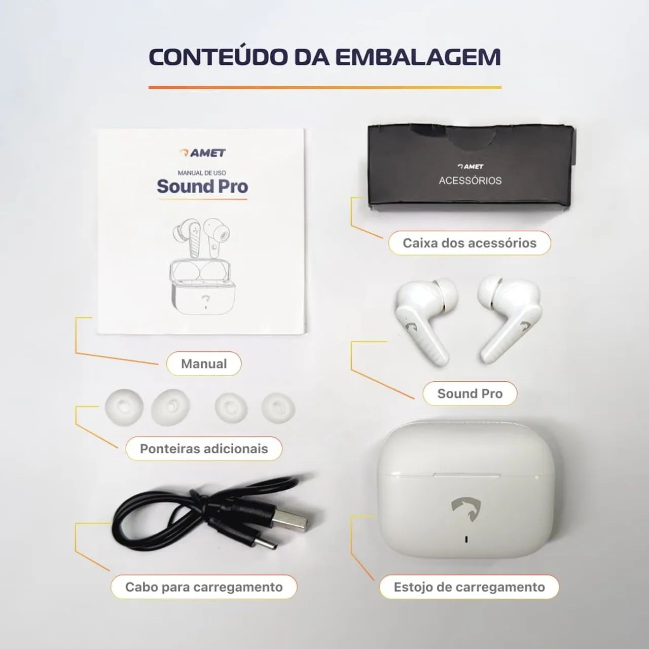 Fone bluetooth branco  - Foto 2
