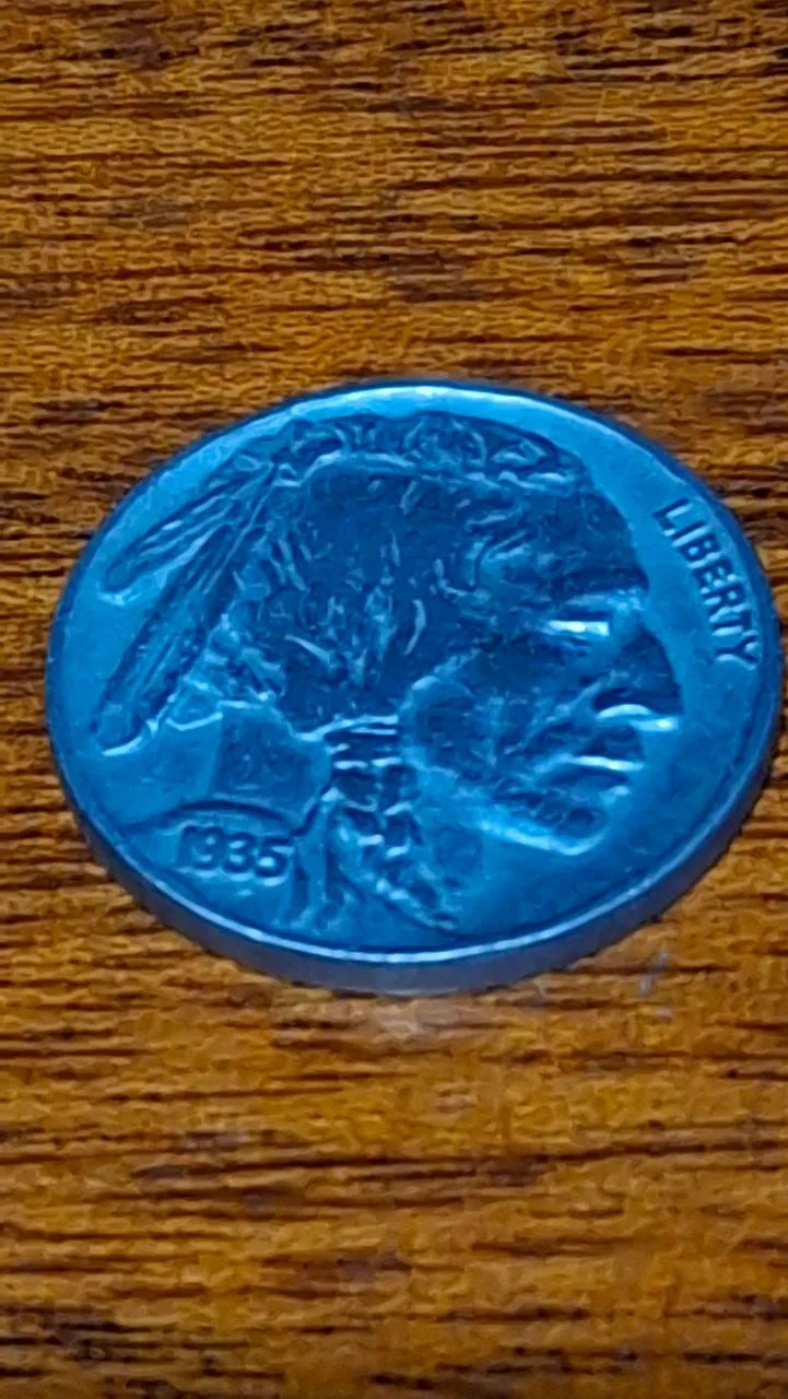 Moeda Five cents 1935 indio/búfalo 
