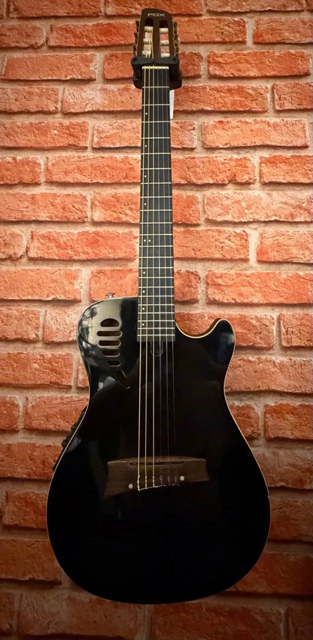 VIOLÃO FOX NYLON PRETO MACIÇO - Foto 4