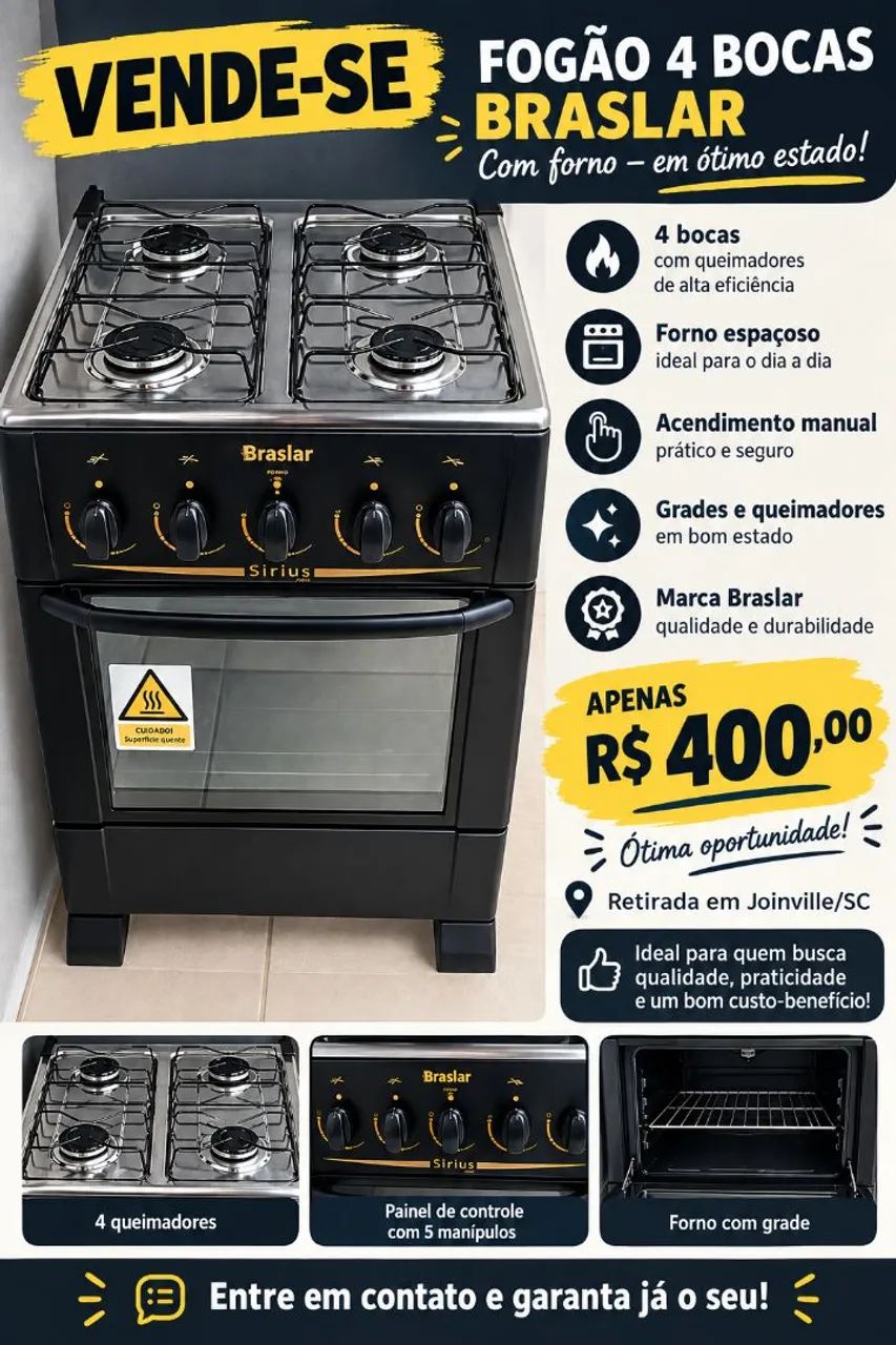 Fogão 4 bocas 
