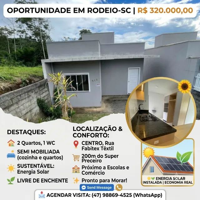 Casa em Rodeio SC, 2 quartos