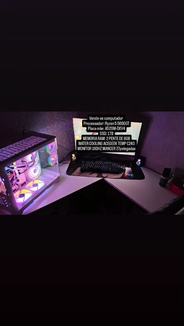 Computador / Pc com monitor, teclado e mouse 