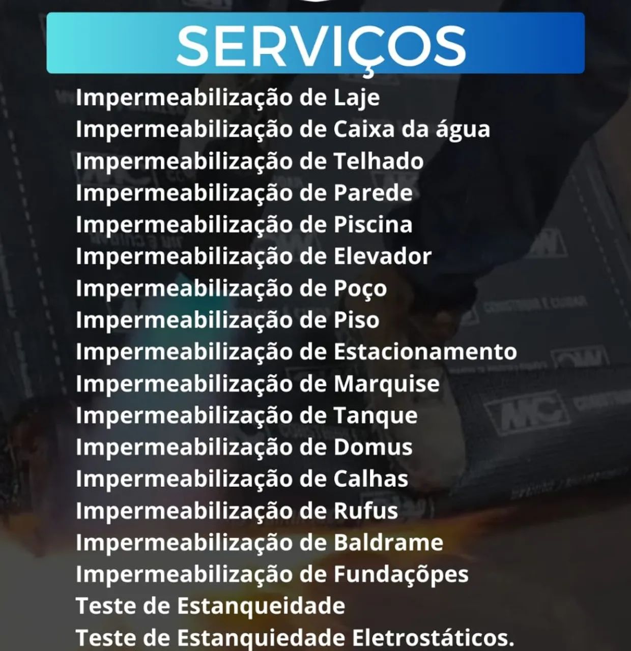 Impermeabilização com manta asfáltica de poliéster