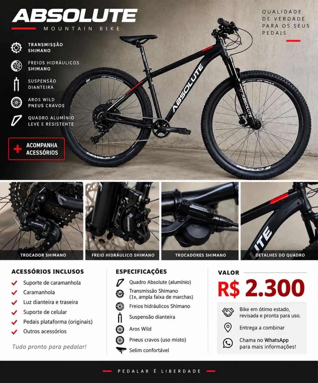 Bicicleta absolute aro 29 