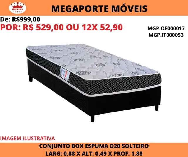 Conjunto Box Espuma D20 Solteiro 