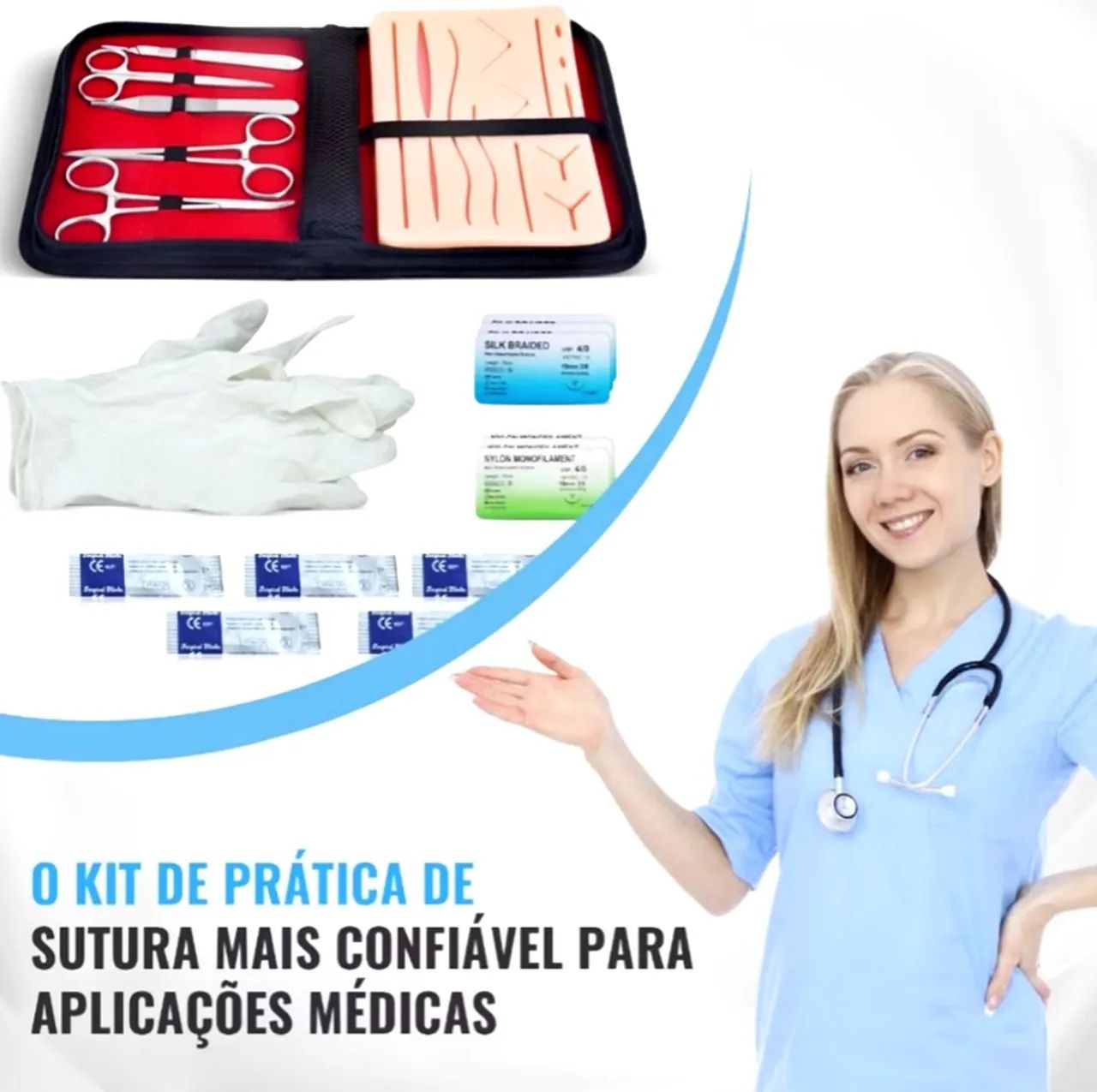 Kit Treino Veterinária com Pad Simulador + Instrumentais - 25 peças - Foto 2