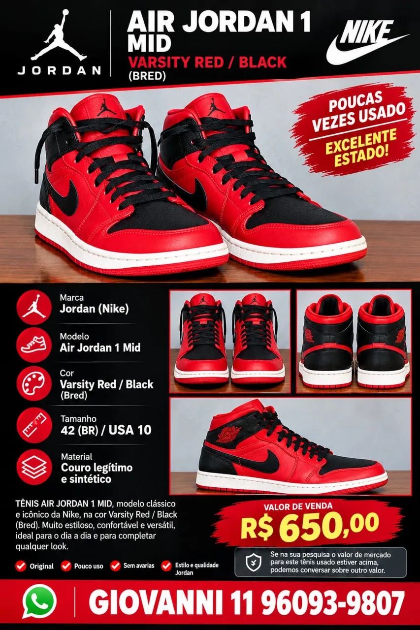 Air Jordan 1 mid bred 
