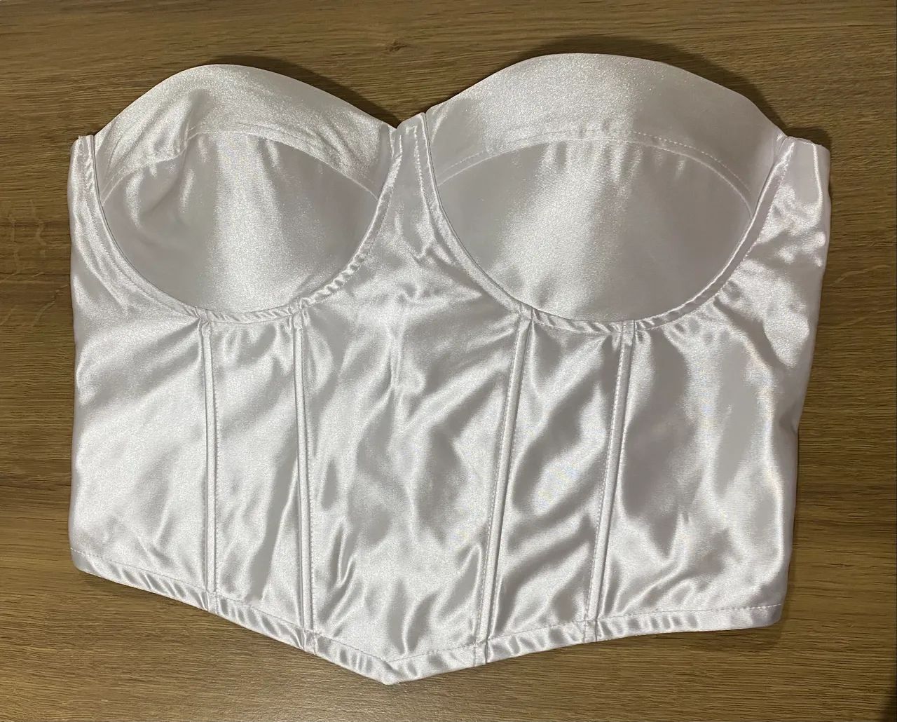cropped corselet acetinado branco G