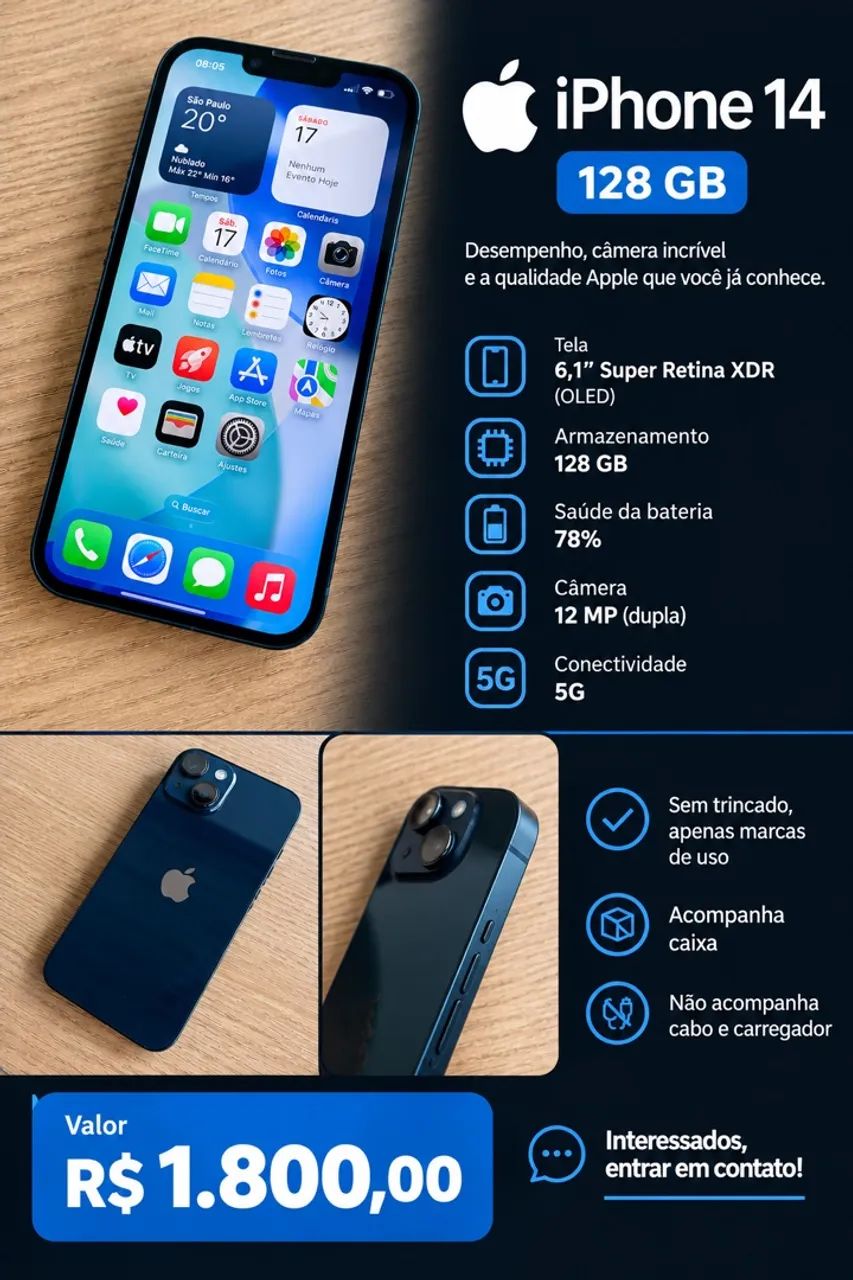 iPhone 14 128GB usado 
