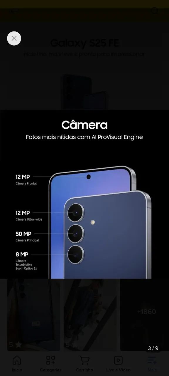 Celular Samsung Galaxy S25 Fe 5g, 256gb - Foto 3