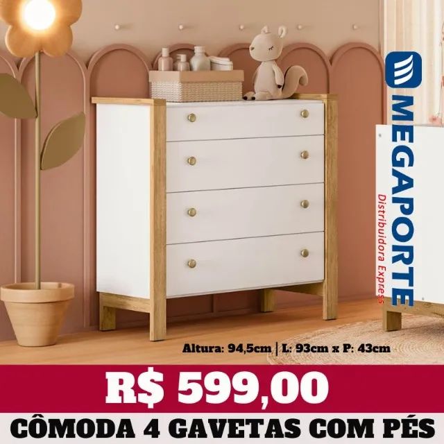 Cômoda Flora 4 Gavetas (Novo) Entrega Grátis!  - Foto 2