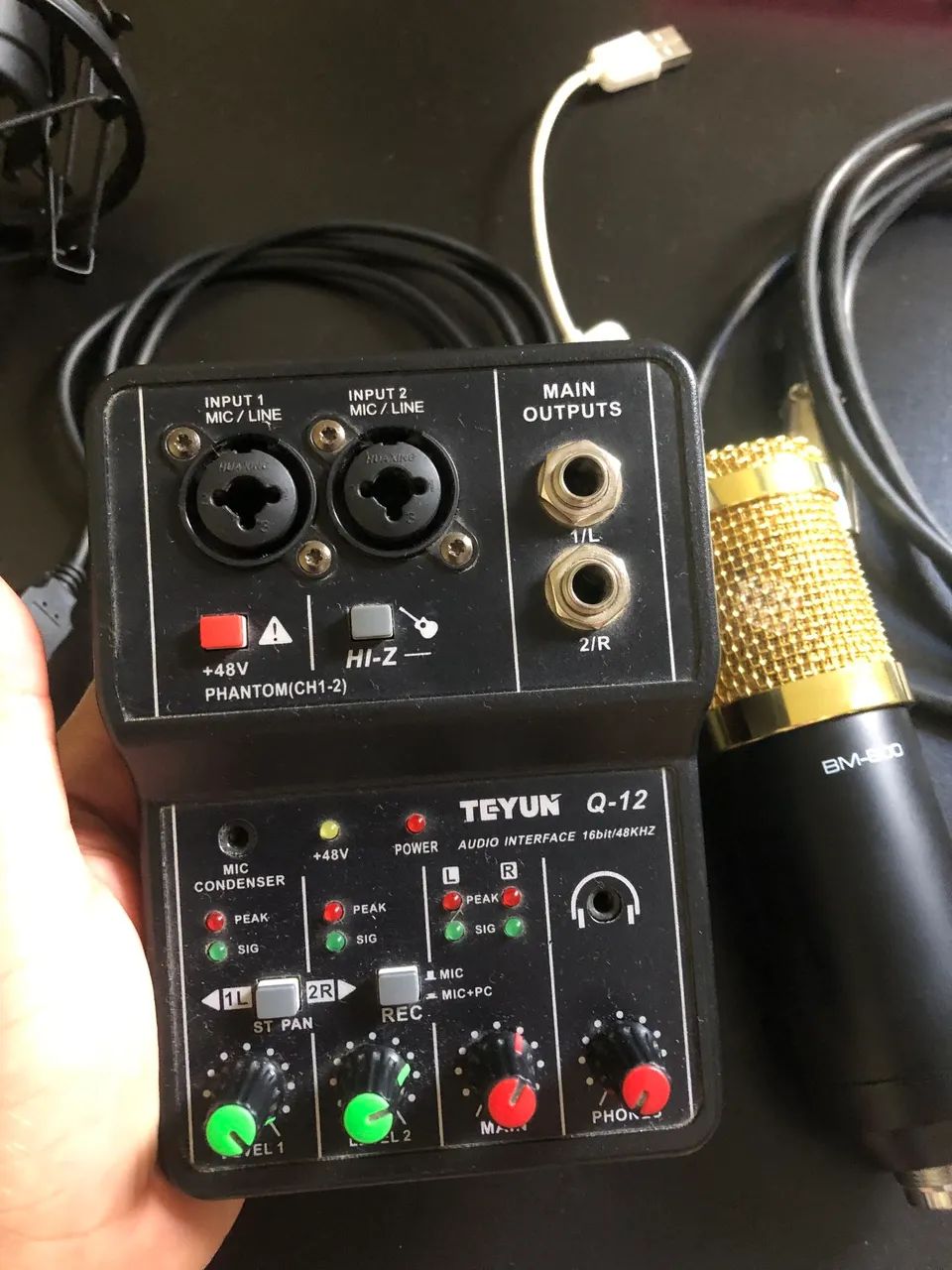 Kit estúdio Microfone B800 + Interface Teyun-Q12 + Braço articulado - Foto 4