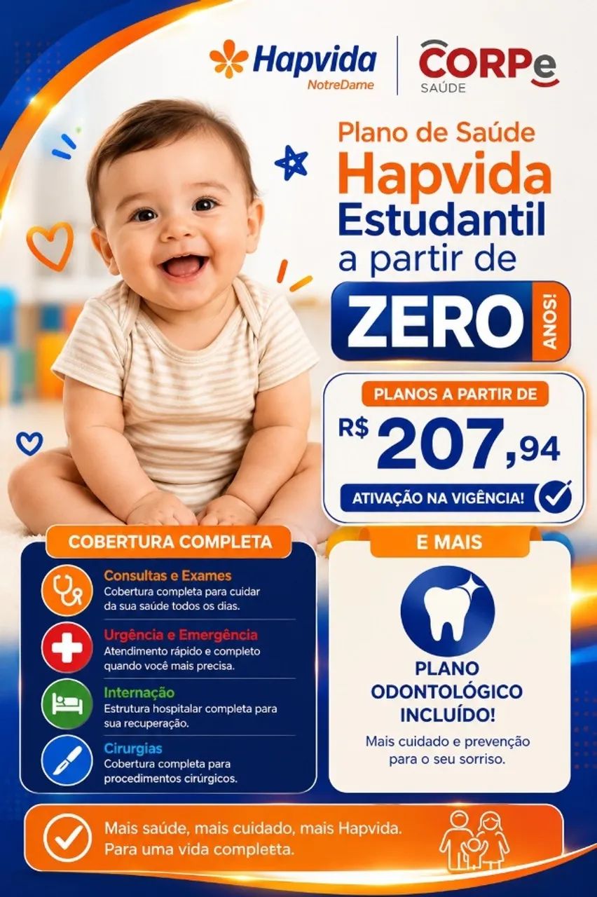 Convênio para crianças (0)zero idade