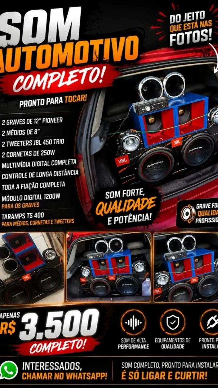 Som automotivo completo 