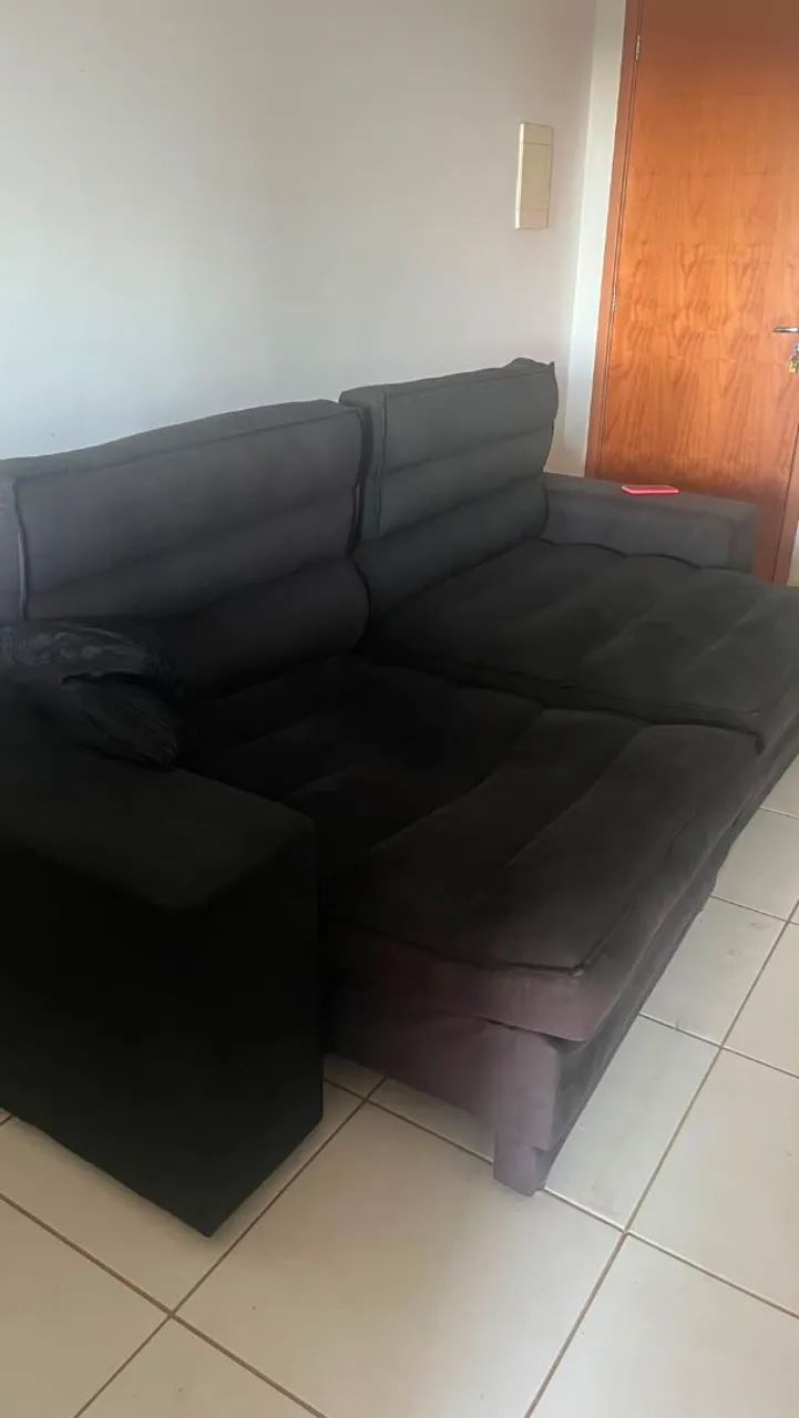 Sofá Retrátil Preto - Foto 2