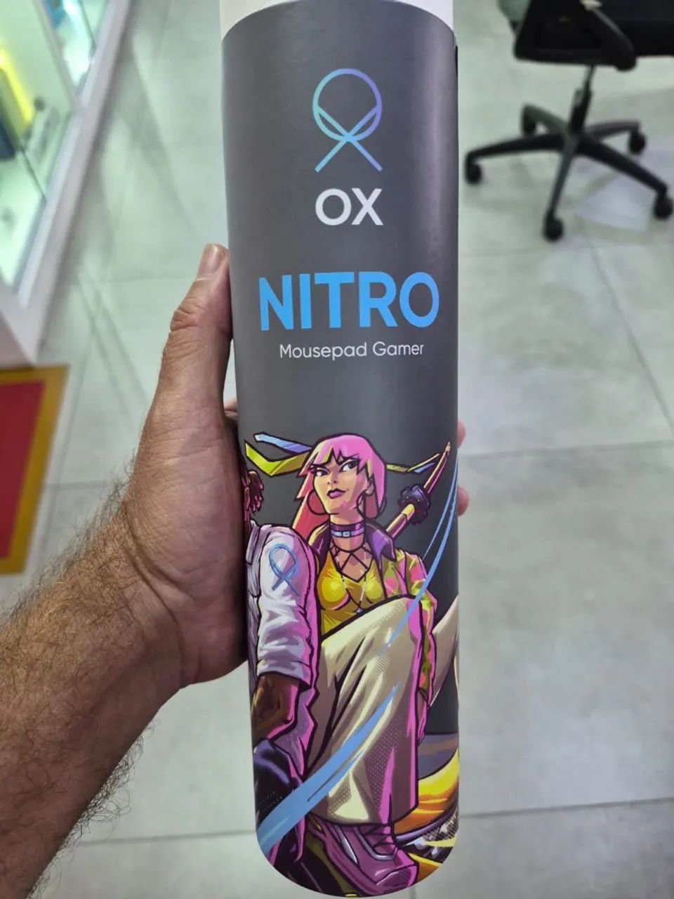 Mousepad Gamer OX Nitro com Base Antiderrapante