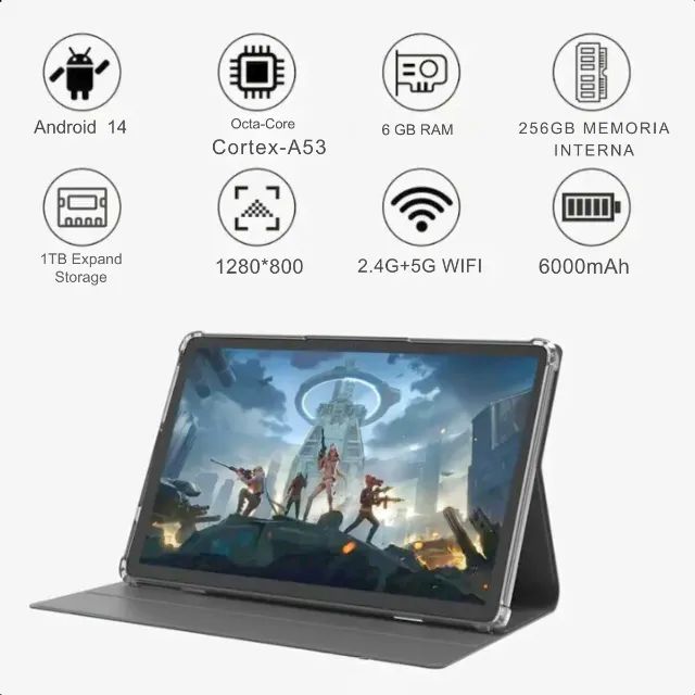 Tablet 10 Android 14 Completo | 8GB + 256GB | Teclado - Foto 2