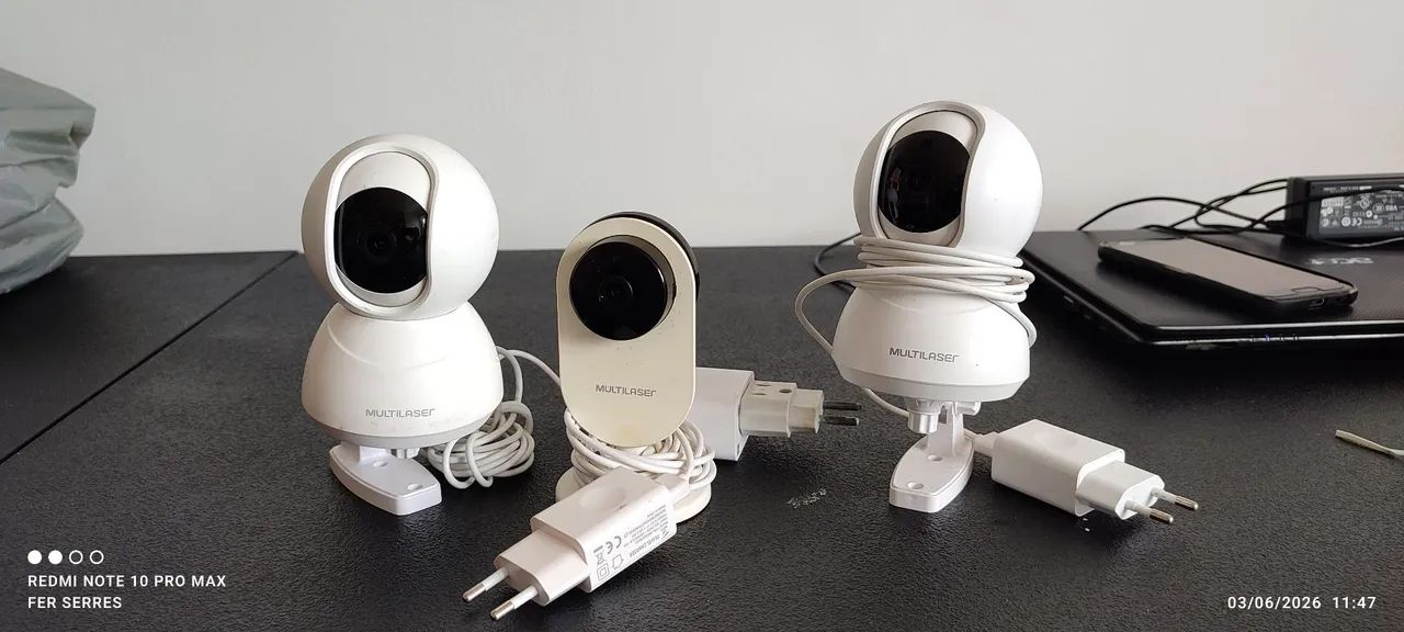  3 Câmeras de vigilância Wi-fi Multilaser 