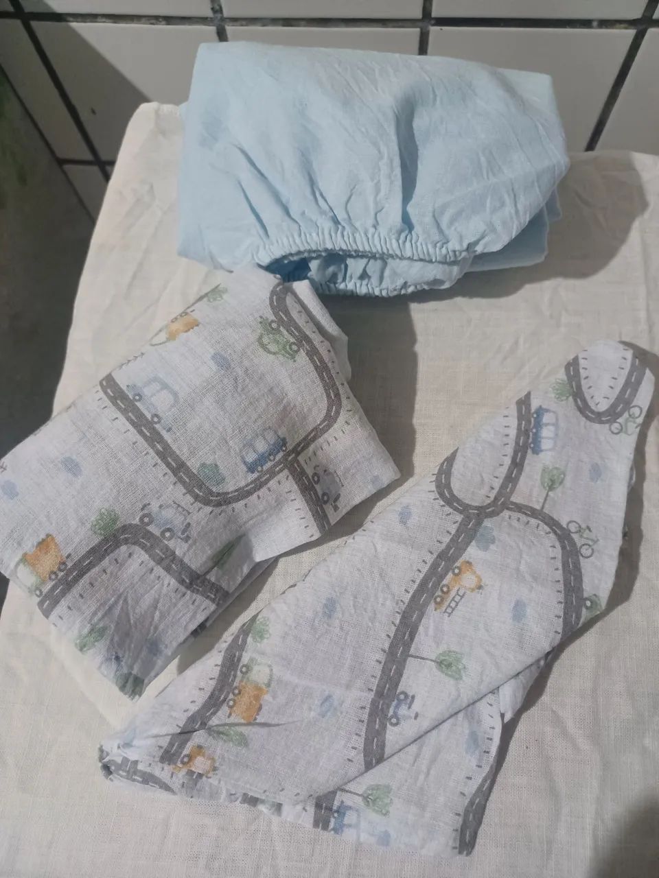 Conjunto berço lençol com elástico 