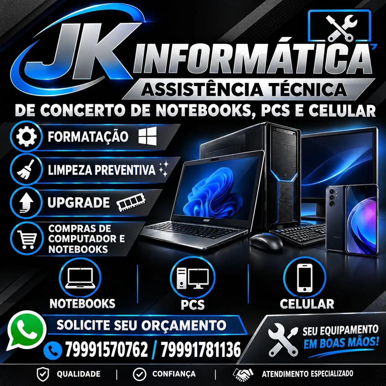 CONSERTO  E MANUTENÇÃO  DE PCS E NOTEBOOK  100$