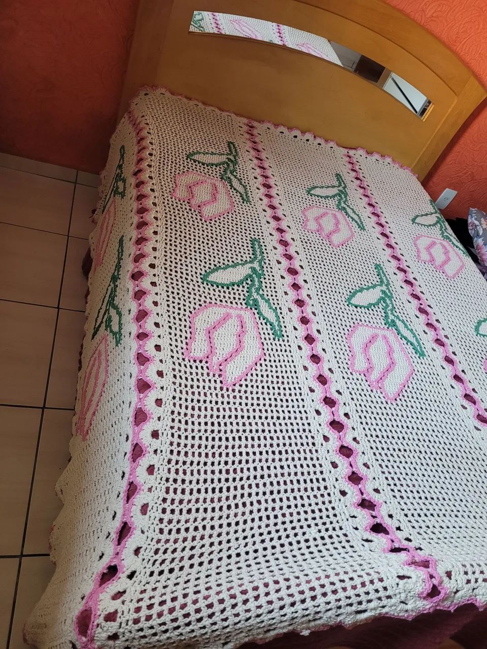 Colcha de crochê barbante - Foto 3
