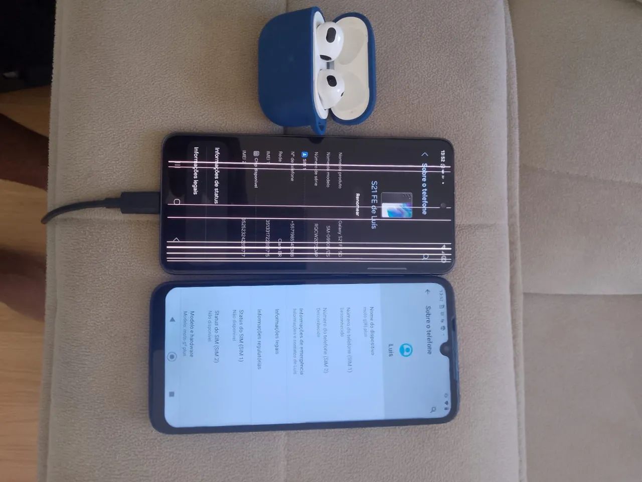 Galaxy S21 FE, Moto G8 plus e AirPods 2 pro