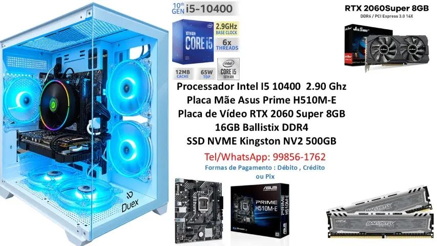 PC Gamer Core I5 10400 RTX 2060 Super 8GB - Completo -Até 12 X 364