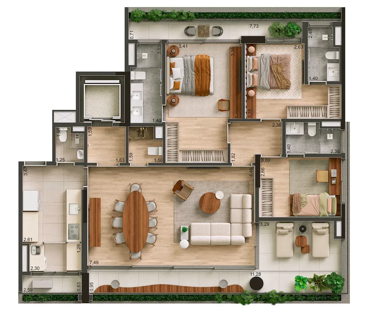 PLANTA 167m²