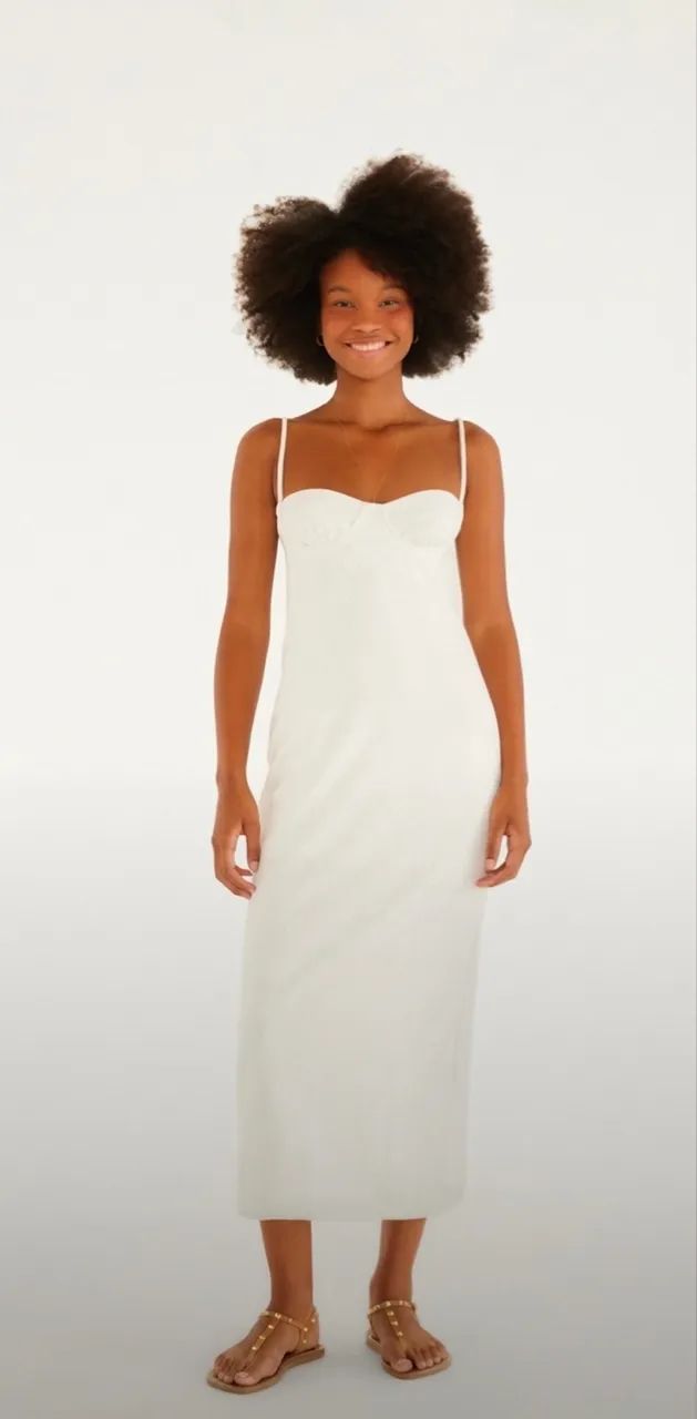 Vestido mid jacquard Farm - Foto 2