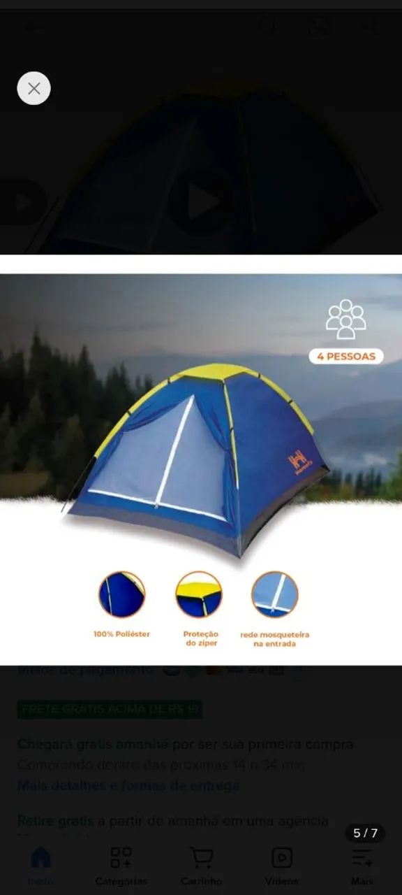 Barraca pra acampamento-Nova!!!